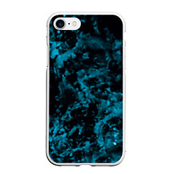 Чехол iPhone 7/8 матовый Камуфляж с голубым оттенком, цвет: 3D-белый