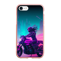 Чехол iPhone 7/8 матовый Cyberpunk moto, цвет: 3D-светло-розовый