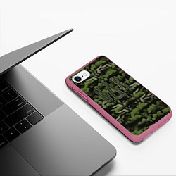 Чехол iPhone 7/8 матовый Пятнистый камуфляж вдв, цвет: 3D-малиновый — фото 2