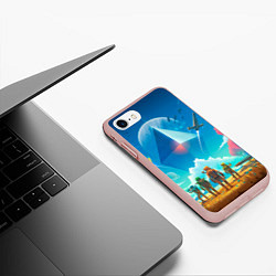 Чехол iPhone 7/8 матовый No Mans Sky, цвет: 3D-светло-розовый — фото 2