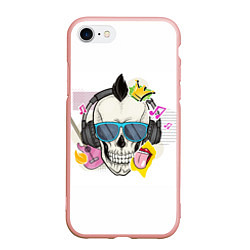 Чехол iPhone 7/8 матовый Черепок в очках, цвет: 3D-светло-розовый