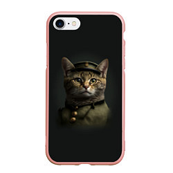 Чехол iPhone 7/8 матовый Генерал мяу, цвет: 3D-светло-розовый