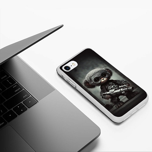 Чехол iPhone 7/8 матовый Монстр терминатор / 3D-Белый – фото 3