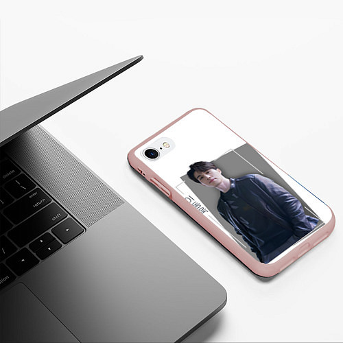 Чехол iPhone 7/8 матовый Актёр Ли Дон Ук / 3D-Светло-розовый – фото 3