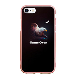 Чехол iPhone 7/8 матовый Eagle-game over, цвет: 3D-светло-розовый