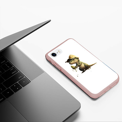 Чехол iPhone 7/8 матовый Baby T-Rex / 3D-Светло-розовый – фото 3
