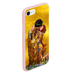 Чехол iPhone 7/8 матовый Густав Климт Поцелуй, цвет: 3D-светло-розовый — фото 2