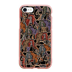 Чехол iPhone 7/8 матовый Камуфляж из слона, цвет: 3D-светло-розовый