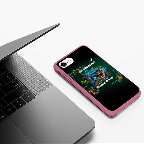 Чехол iPhone 7/8 матовый Акула Пообедаем / 3D-Малиновый – фото 3