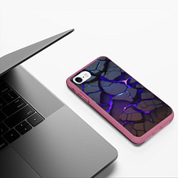Чехол iPhone 7/8 матовый Светящаяся неоновая лава, цвет: 3D-малиновый — фото 2
