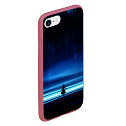 Чехол iPhone 7/8 матовый Покорительница космоса, цвет: 3D-малиновый — фото 2