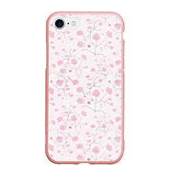 Чехол iPhone 7/8 матовый Нежные , весенние цветы, цвет: 3D-светло-розовый