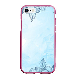 Чехол iPhone 7/8 матовый Морозные узоры, цвет: 3D-малиновый