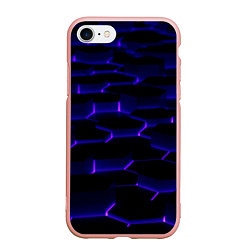 Чехол iPhone 7/8 матовый Космическая неоновая плитка, цвет: 3D-светло-розовый