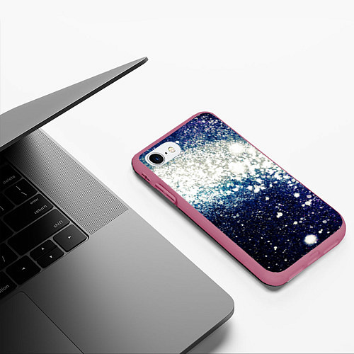 Чехол iPhone 7/8 матовый Необъятные просторы вселенной / 3D-Малиновый – фото 3