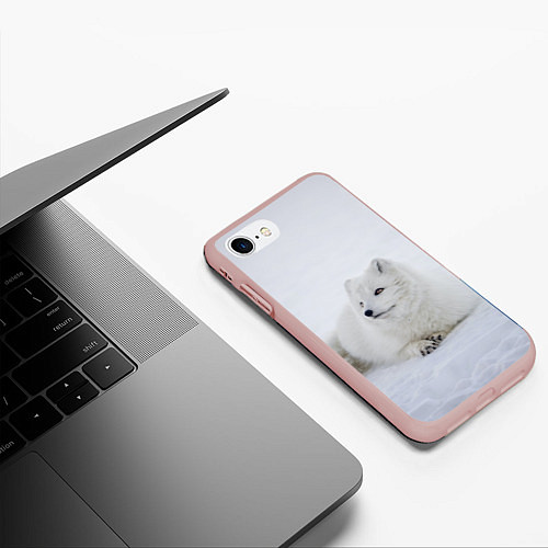 Чехол iPhone 7/8 матовый Полярная лисичка / 3D-Светло-розовый – фото 3