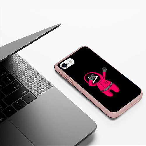 Чехол iPhone 7/8 матовый DAB игра в кальмара / 3D-Светло-розовый – фото 3