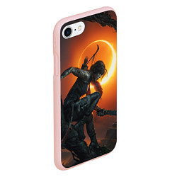 Чехол iPhone 7/8 матовый Lara Croft, цвет: 3D-светло-розовый — фото 2