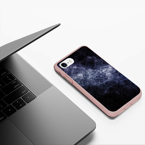 Чехол iPhone 7/8 матовый Замерзающая галактика / 3D-Светло-розовый – фото 3