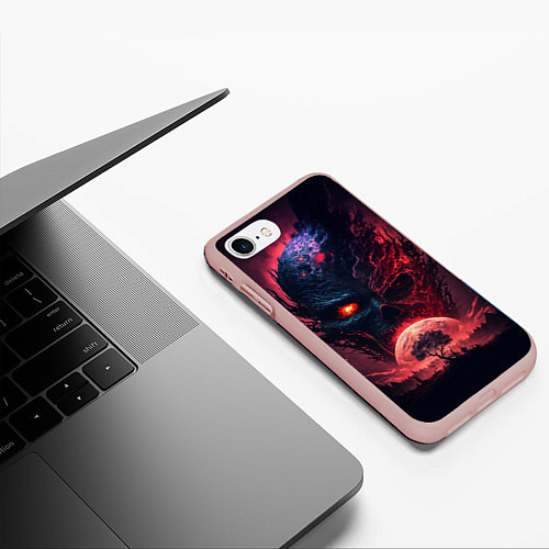 Чехол iPhone 7/8 матовый Планета демонов / 3D-Светло-розовый – фото 3