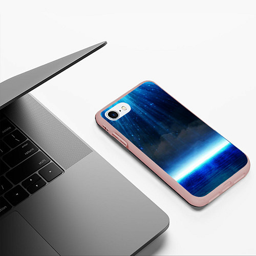 Чехол iPhone 7/8 матовый Звездопад в океане / 3D-Светло-розовый – фото 3