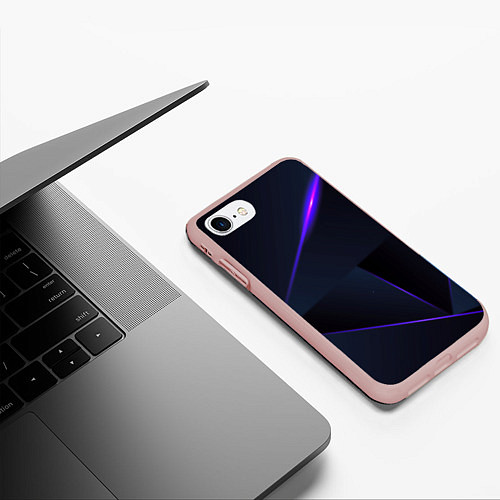 Чехол iPhone 7/8 матовый Geometry stripes neon stiil / 3D-Светло-розовый – фото 3