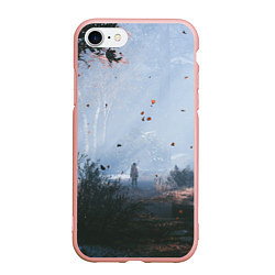 Чехол iPhone 7/8 матовый God of War Atreus, цвет: 3D-светло-розовый