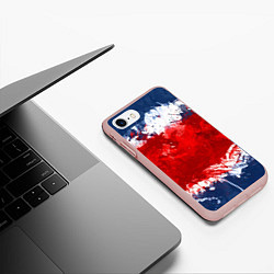 Чехол iPhone 7/8 матовый Grunge strips colors, цвет: 3D-светло-розовый — фото 2