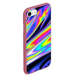 Чехол iPhone 7/8 матовый Жидкость радужные разводы, цвет: 3D-малиновый — фото 2