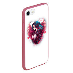 Чехол iPhone 7/8 матовый Аниме ангел, цвет: 3D-малиновый — фото 2