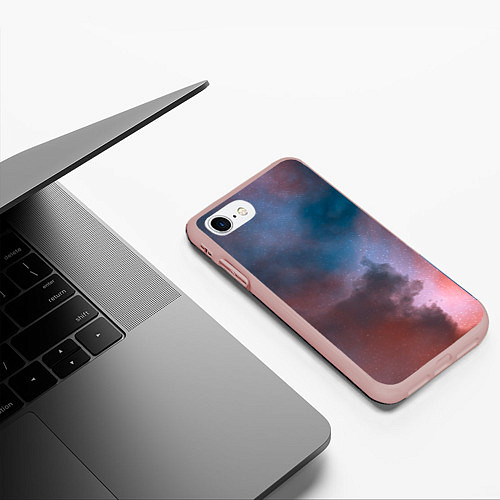 Чехол iPhone 7/8 матовый Сплетение двух космических сияний / 3D-Светло-розовый – фото 3