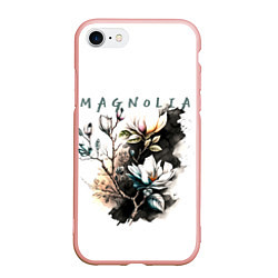 Чехол iPhone 7/8 матовый Магнолия - акварельный стиль, цвет: 3D-светло-розовый