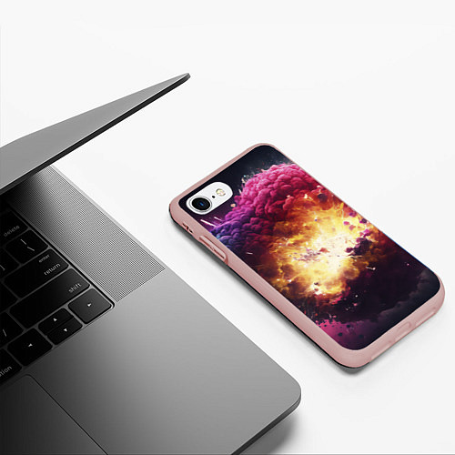 Чехол iPhone 7/8 матовый Теория взрыва / 3D-Светло-розовый – фото 3
