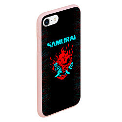 Чехол iPhone 7/8 матовый Сyberpunk 2077 samurai neon, цвет: 3D-светло-розовый — фото 2