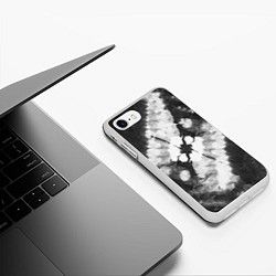 Чехол iPhone 7/8 матовый Черно-белый тай-дай, цвет: 3D-белый — фото 2