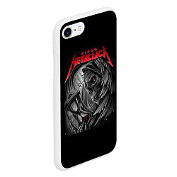 Чехол iPhone 7/8 матовый Metallica - смерть, цвет: 3D-белый — фото 2