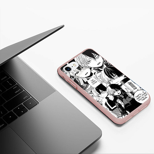Чехол iPhone 7/8 матовый Шото Тодороки - Моя геройская академия / 3D-Светло-розовый – фото 3