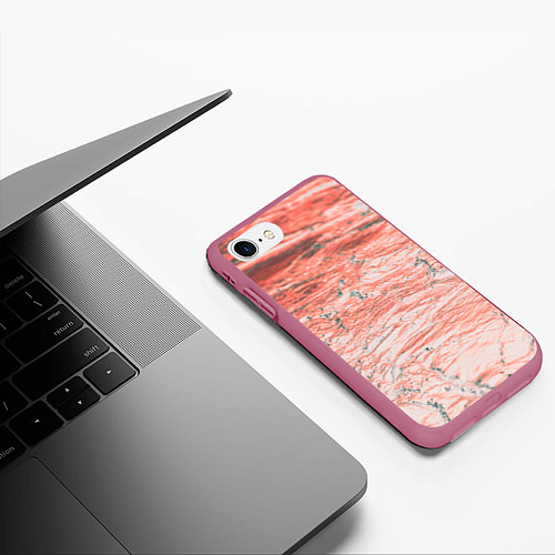 Чехол iPhone 7/8 матовый Розовая кислота / 3D-Малиновый – фото 3