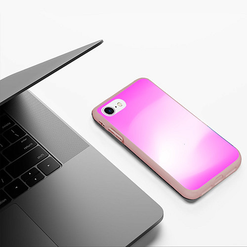 Чехол iPhone 7/8 матовый Градиент розовый / 3D-Светло-розовый – фото 3