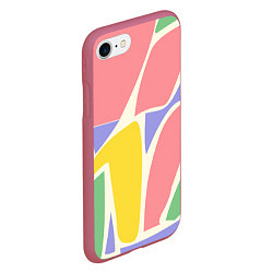 Чехол iPhone 7/8 матовый Абстрактные разноцветные фигуры, цвет: 3D-малиновый — фото 2