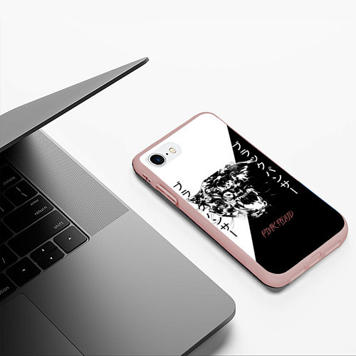 Чехол iPhone 7/8 матовый Panther black / 3D-Светло-розовый – фото 3