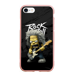 Чехол iPhone 7/8 матовый Rock and Roll Simpsons, цвет: 3D-светло-розовый