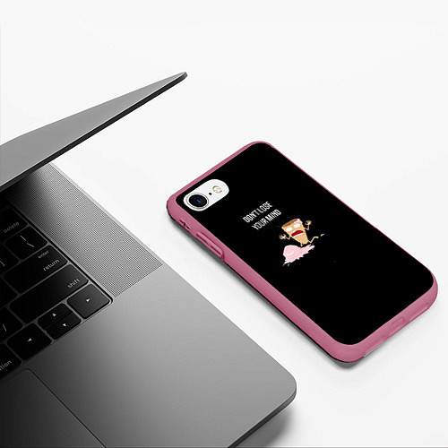 Чехол iPhone 7/8 матовый Растаявшее мороженое / 3D-Малиновый – фото 3