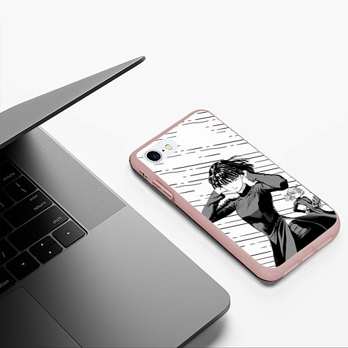 Чехол iPhone 7/8 матовый Фубуки и Тацумаки / 3D-Светло-розовый – фото 3