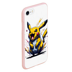 Чехол iPhone 7/8 матовый Свирепый пикачу, цвет: 3D-светло-розовый — фото 2
