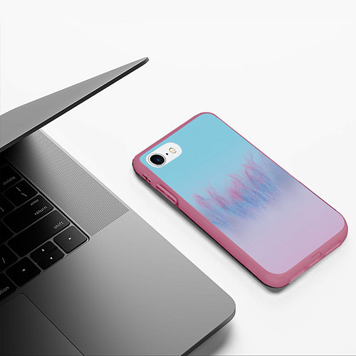 Чехол iPhone 7/8 матовый Пурпурный огонь / 3D-Малиновый – фото 3