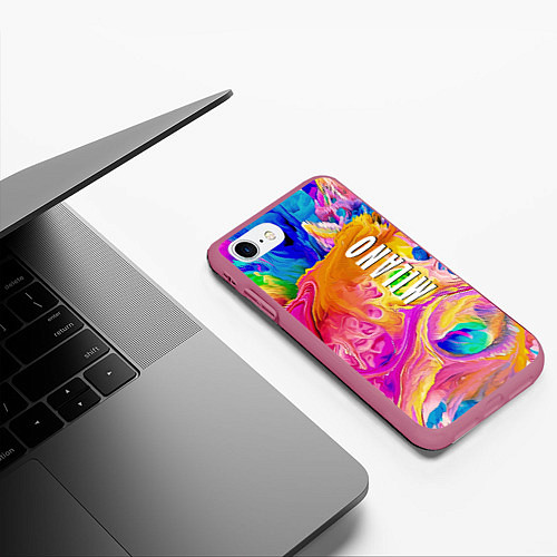 Чехол iPhone 7/8 матовый Abstract colorful composition - Milano / 3D-Малиновый – фото 3