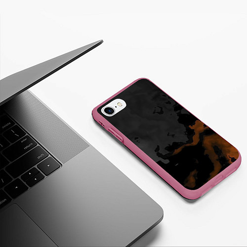 Чехол iPhone 7/8 матовый Темнота / 3D-Малиновый – фото 3