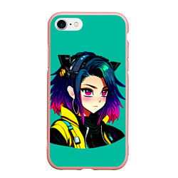 Чехол iPhone 7/8 матовый Anime Cyberpunk Girl, цвет: 3D-светло-розовый