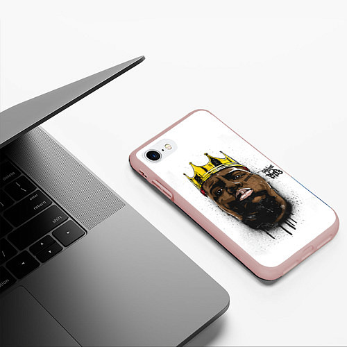 Чехол iPhone 7/8 матовый The Notorious B I G / 3D-Светло-розовый – фото 3